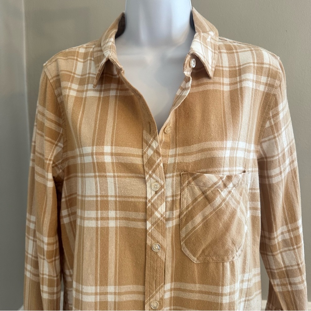 Gap Women's Soft‎ Cotton Relaxed Fit Button Up Flannel Shirt Size XXLarge -New - Picture 2 of 11